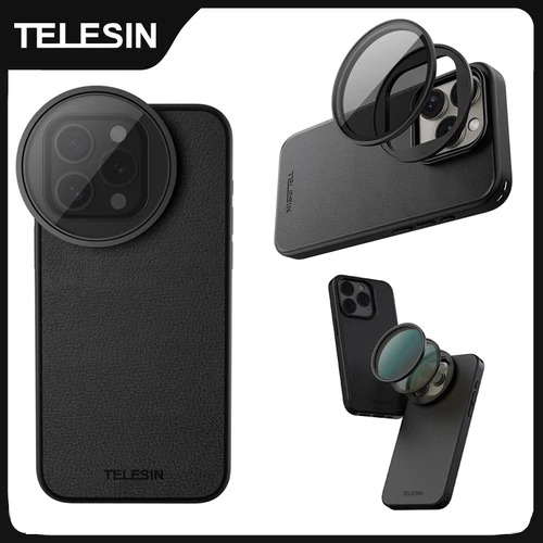 TELESIN-filtro CPL VND para teléfono, para iphone 15 pro 15 pro max con funda protectora para teléfono, filtro de lente para accesorios de iphone