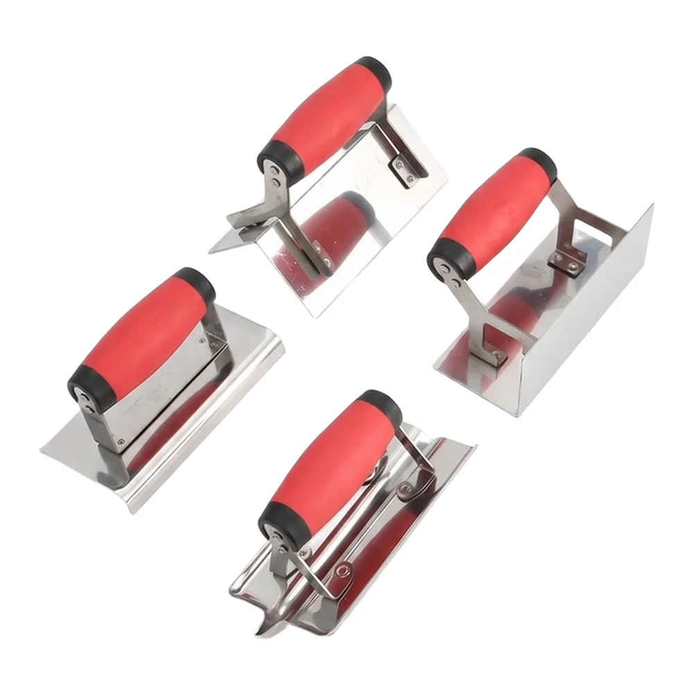 Stainless Steel Corner Trowel Set Black Soft Grip Handle For Plastering Drywall Finishing 90 Degree Angle Tool Home Garden