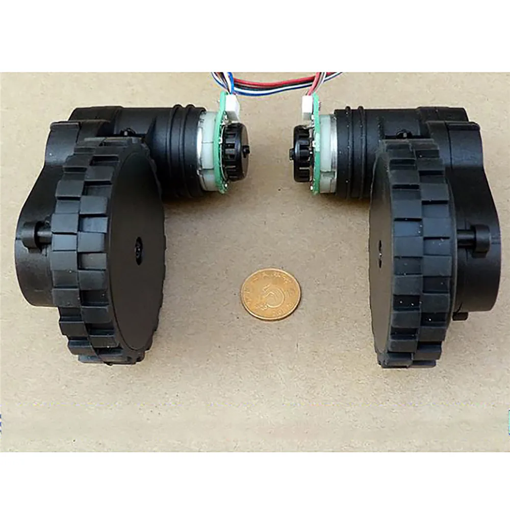 1pair DC12V Robot Vacuum Cleaner Motor DIY Model RC Car Tank Gearmotor Spare Motor Wheel with Encoder