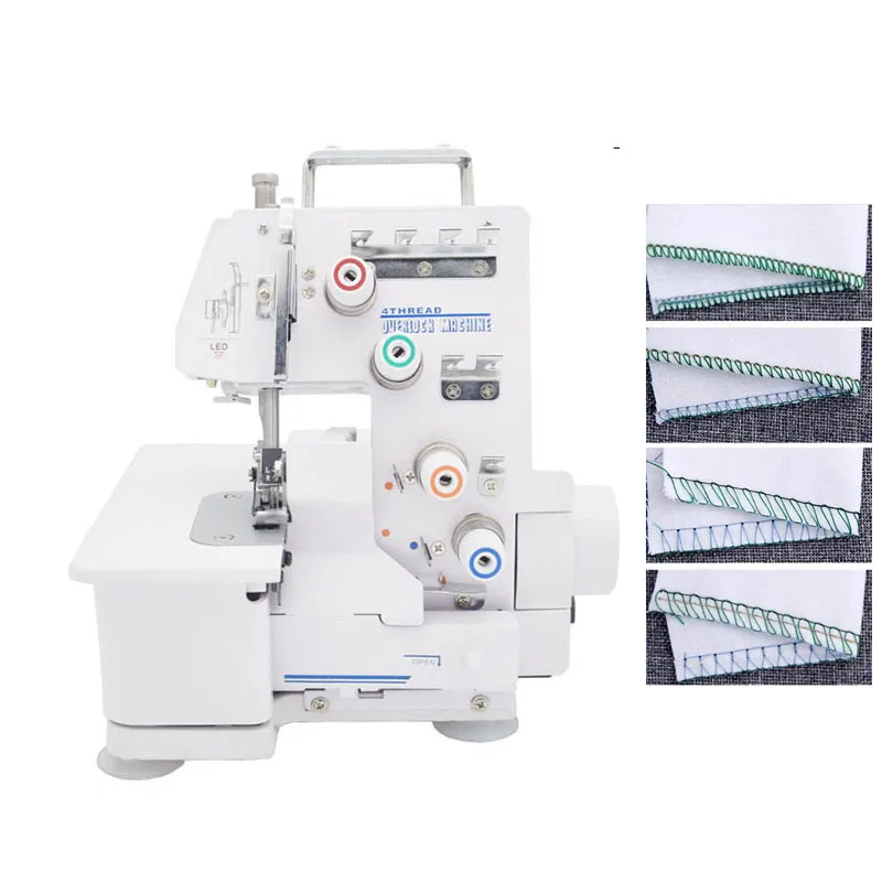 220V Household Four-thread Overlock Sewing Machine Electric Lockstitch Sewing Machine Multifunctional 4-Line Sewing Machine