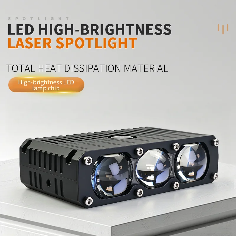 Auxiliary Work Light Spotlight Three‑Light Direct LED Lamp 12V 24V 6000K 3000K, Fits Car SUV Bumper Grille