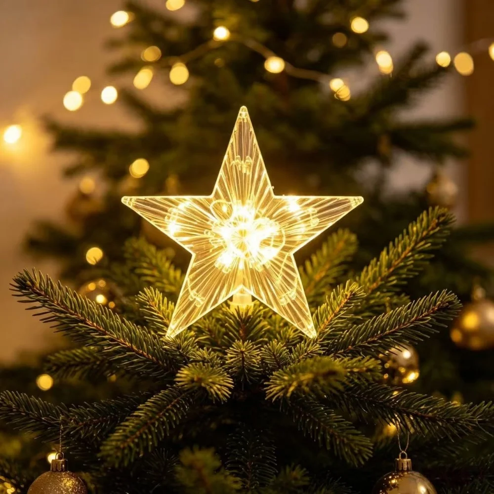 Battery Box LED Star Decoration Light Christmas Hanging Star Lamp for Store Window Shop Display Patio Balcony Festival Decor