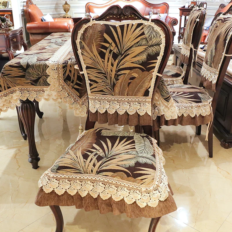 Dining Room Chair Cover Chenille Chair Cushion With Back Four Seasons Universal Non-slip Removable and Washable Home Chair Cover
