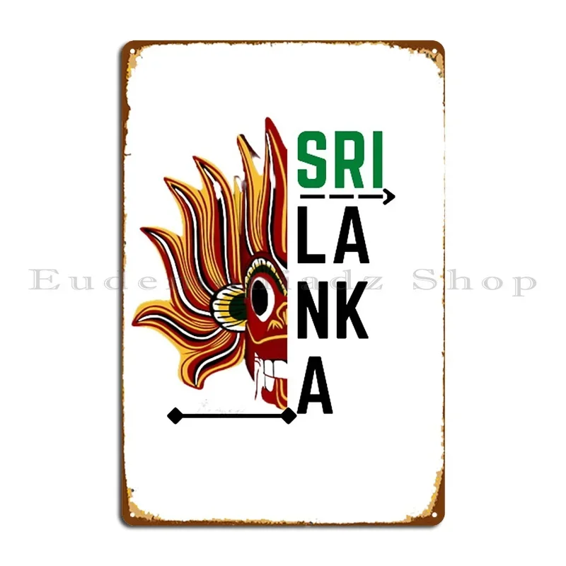 Sri Lanka Yaka Mask Rasta Color Metal Plaque Painting Character Pub Wall Decor Wall Mural Tin Sign Poster