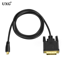 1M 1.8m Micro HDTV Micro HDMI HD do DVI DVI-D 24 + 1 24 + 5 Adapter DVI kable 3D 1080p do Monitor z tunerem TV LCD DVD HDTV XBOX PS3