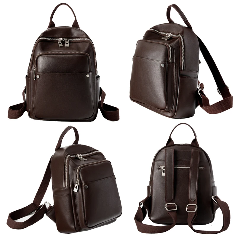 حقيبة ظهر نسائية صيفية ذات سعة كبيرة حقيبة كتف للسيدات من الجلد المدبوغ بالخضراوات للسفر للفتيات جديدة 2025 #4