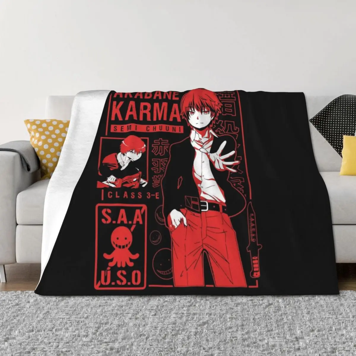 

KARMA AKABANE Classic Throw Blanket Hairys Large Flannel heavy to sleep Blankets