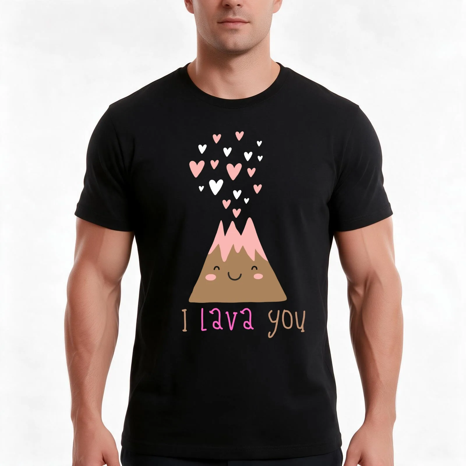 Valentine's Day I Lava You - Cute Heart Volcano Design Gift Idea For Valentine's Day T-Shirt, Summer Casual Cotton Tee