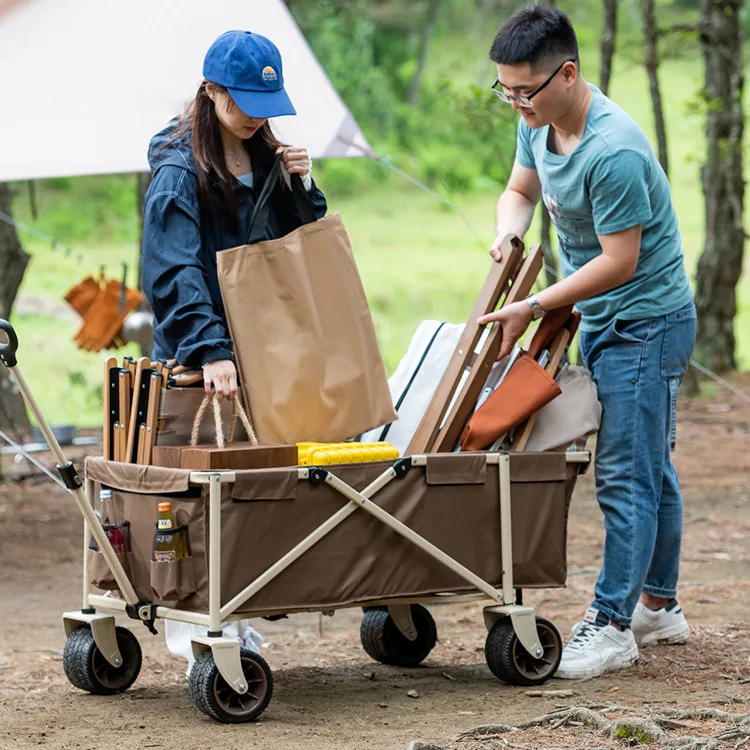 

Outdoor Camping Trolley Gather Camper Folding Trolley Truck Carrying Trailer Portable Campsite Trailer Tool Car