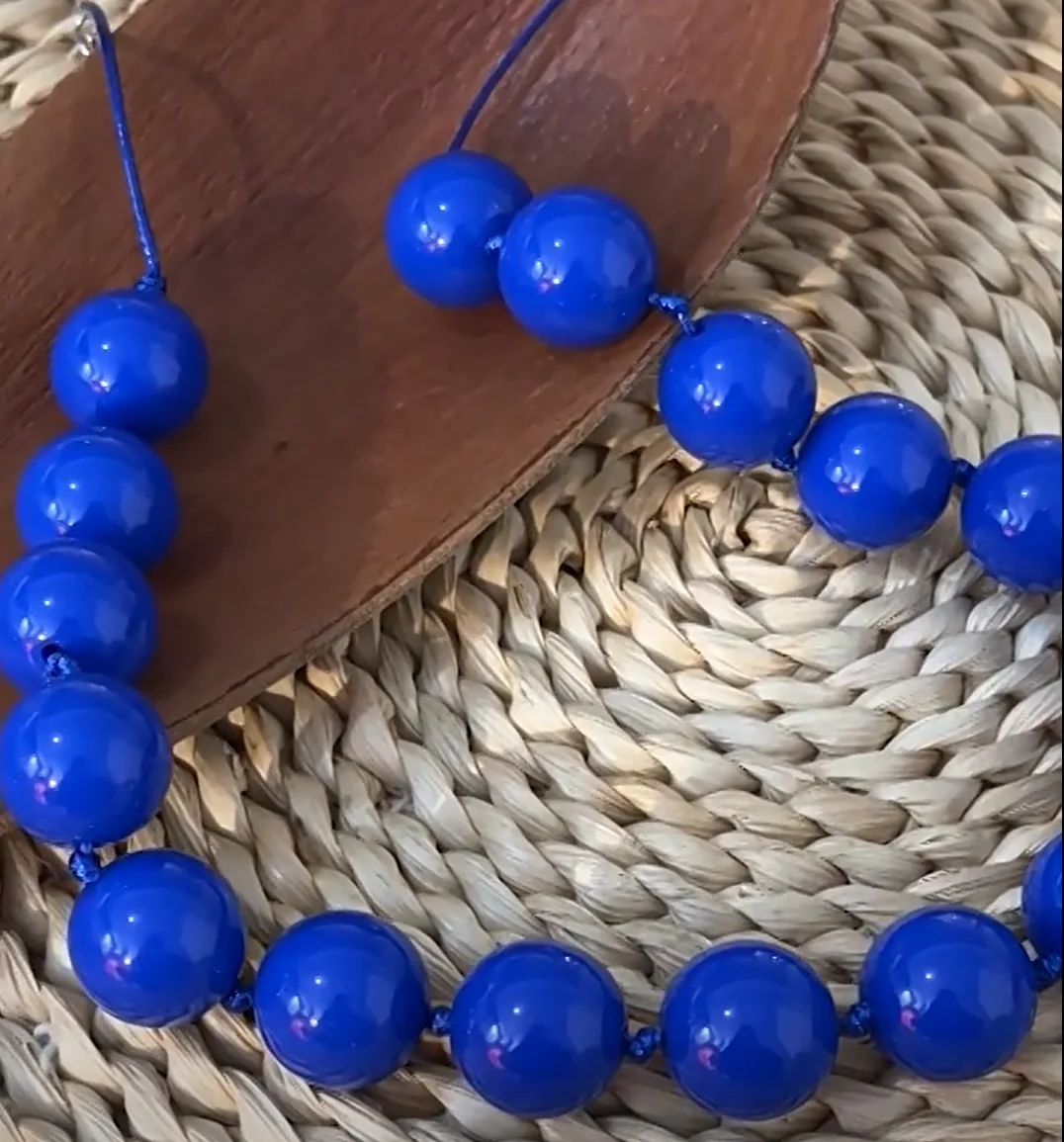 Colorful Bead Necklace Bohemian Style Large Mixed Beads Single Layer Handmade Feel Ethnic Jewelry