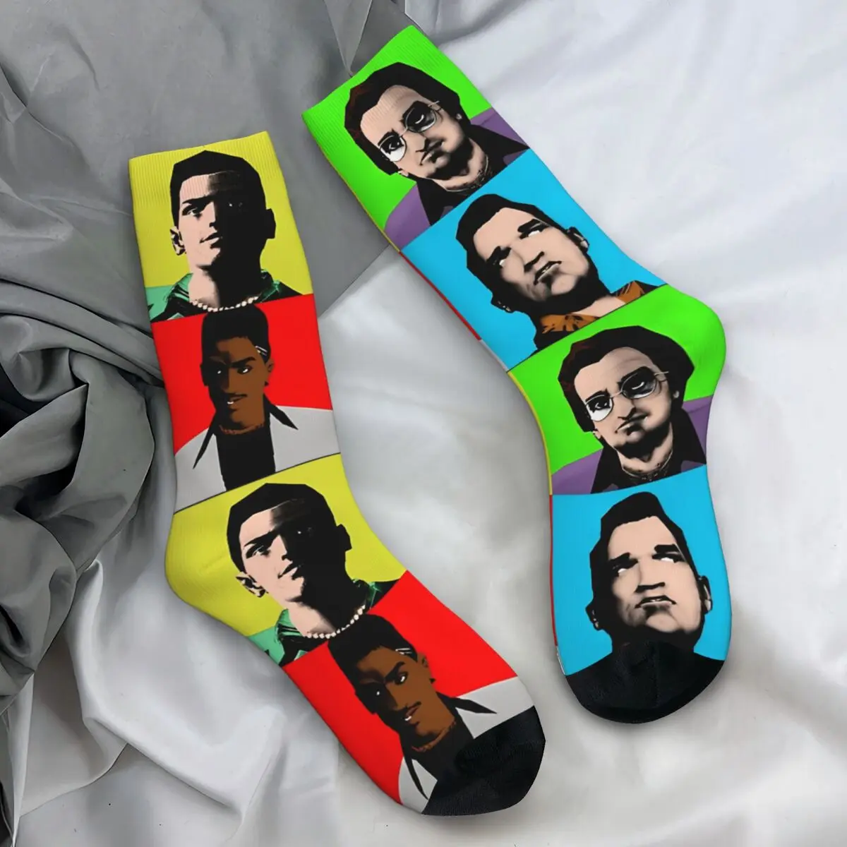 Grand Theft Auto Socks GTA Adventure Game Elegant Stockings Men's Soft Cycling Socks Winter Design Anti Skid Socks