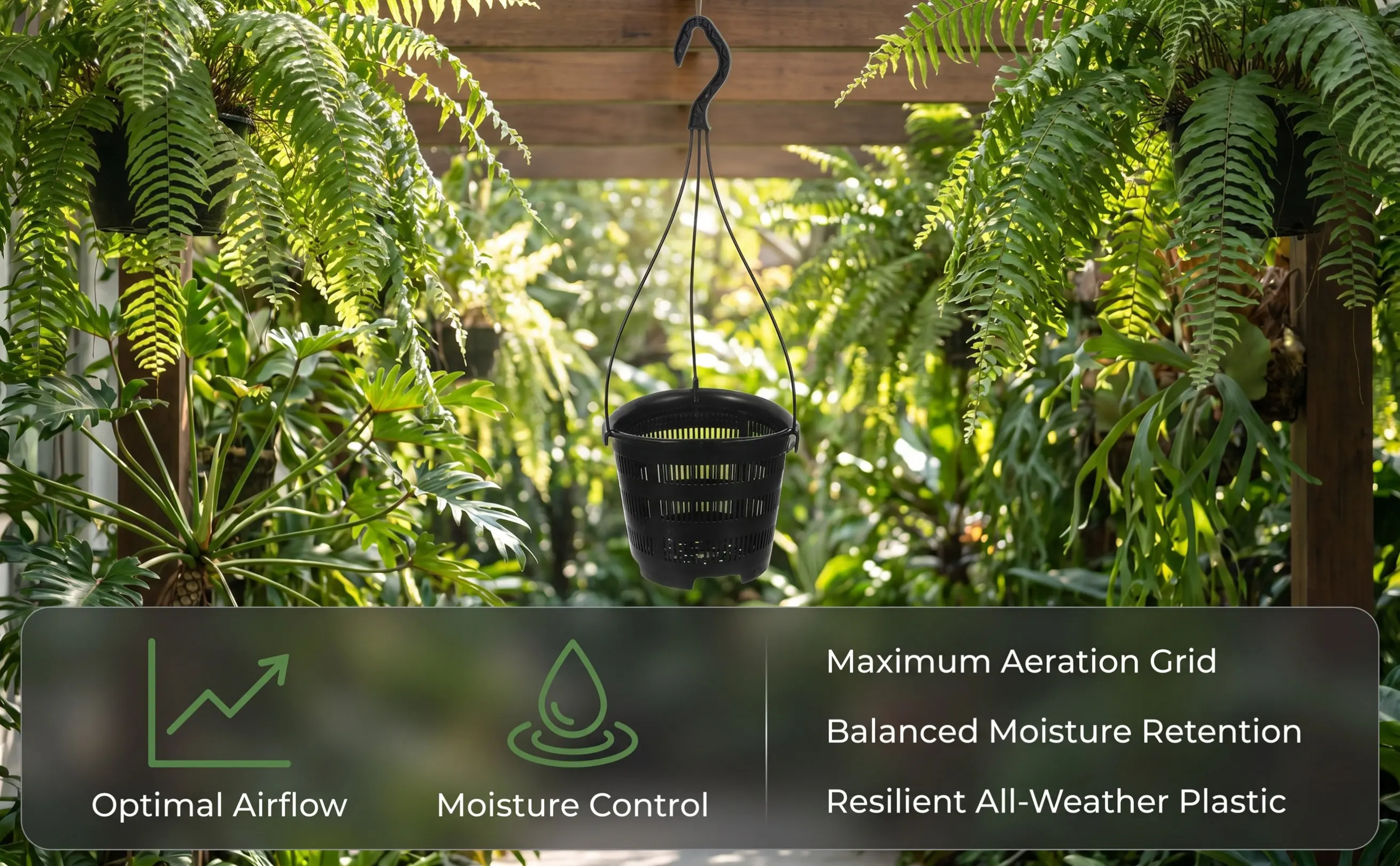 5Sets Plastic Hanging Flowerpot for Succulents Orchids Space-Saving Modern Design Balcony Garden Indoor Decor Hanging Plant Pot