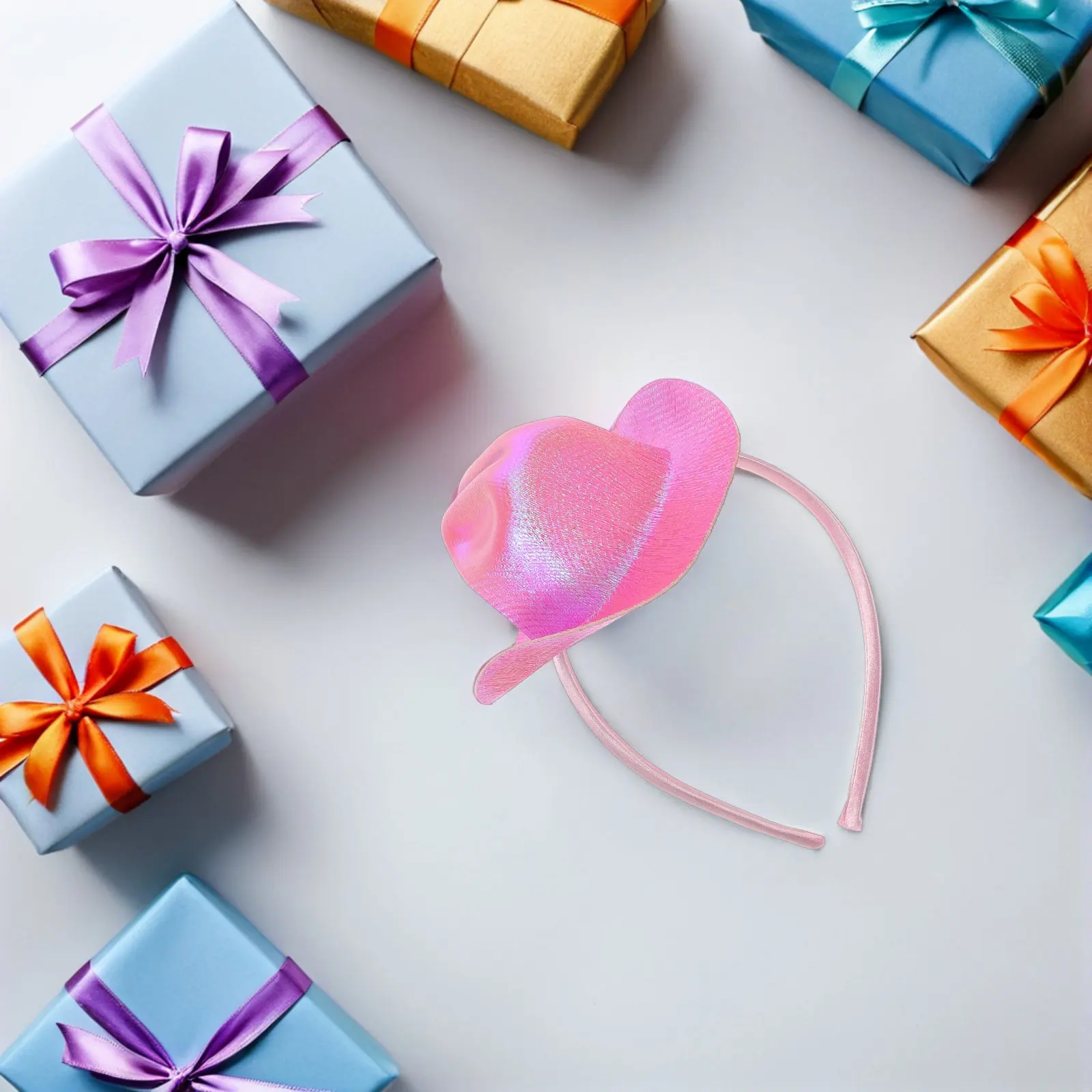 미니 카우걸 모자 머리띠 글리터 웨스턴 스타일 생일 파티 의상 어린이 성인 코스프레 디스코 웨스턴 카우보이 머리띠