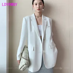 White suit jacket Women's Spring and Autumn 2023 new Korean version loose casual professional fashion small suit top