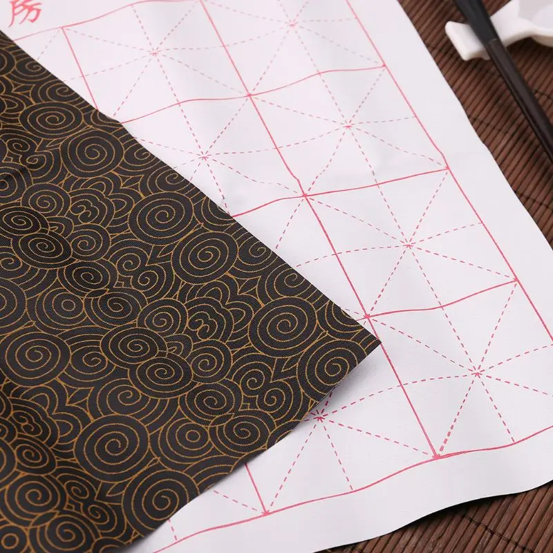 3pcs/set Reusable Water Writing Cloth Brush Gridded Fabric Mat Chinese 96BA