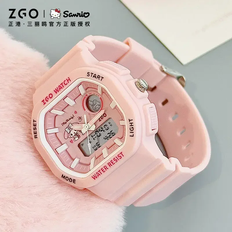 ZGO Sanrio Series Melody Watches Ins Wecker Leuchtende wasserdichte elektronische Uhr Geburtstagsgeschenke