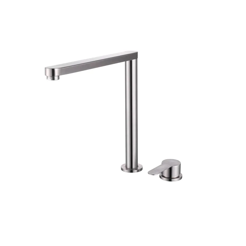 Hidden Lift Folding Kitchen Faucet 360 Rotation Inner Window Invisible Faucet Hot Cold Water Mixer Tap with Independent Handle