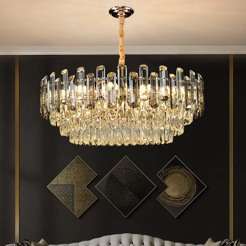 

Light luxury crystal post-modern simple living room lamp villa European bedroom dining room chandelier