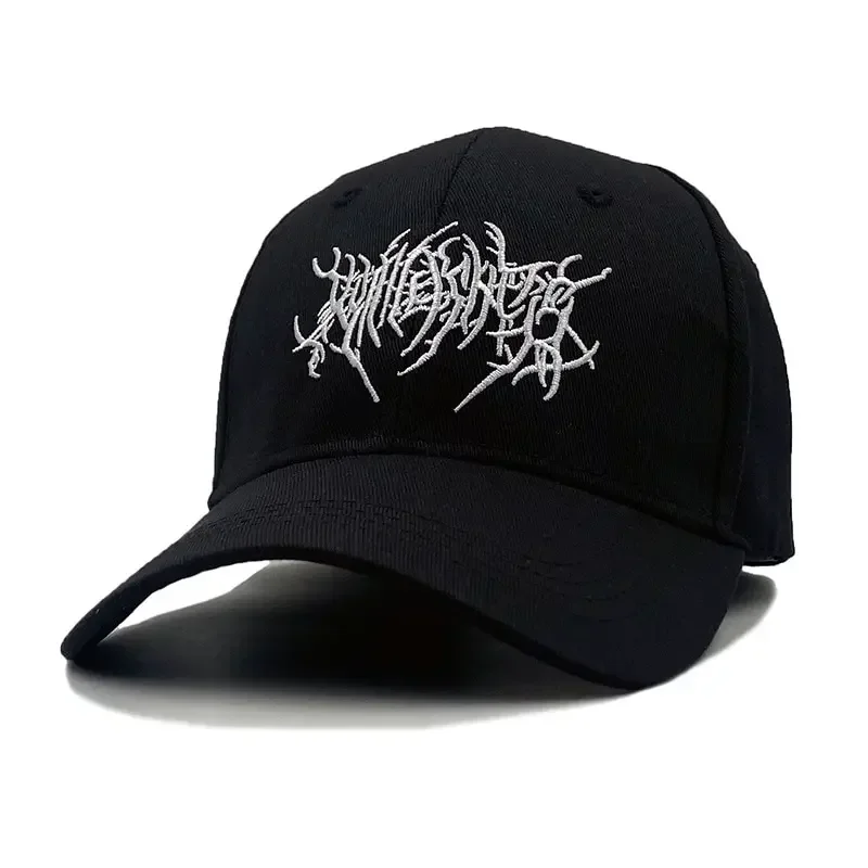 Gothic Street Punk Baseball Cap Cotton Fashion Embroidery Outdoor Black Sports Caps Men Women Hip Hop Adjstable Dad Hats 모자