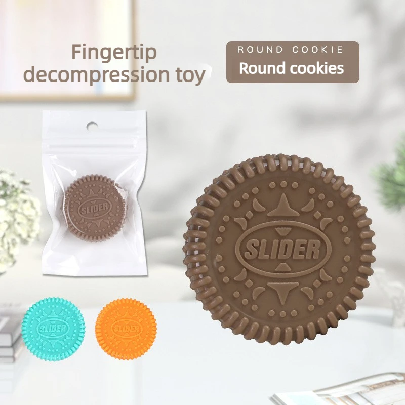 LDEDC 쿠키 3D 프린팅 자석 푸시앤슬라이드 피젯 토이 데스크탑 스트레스 해소용