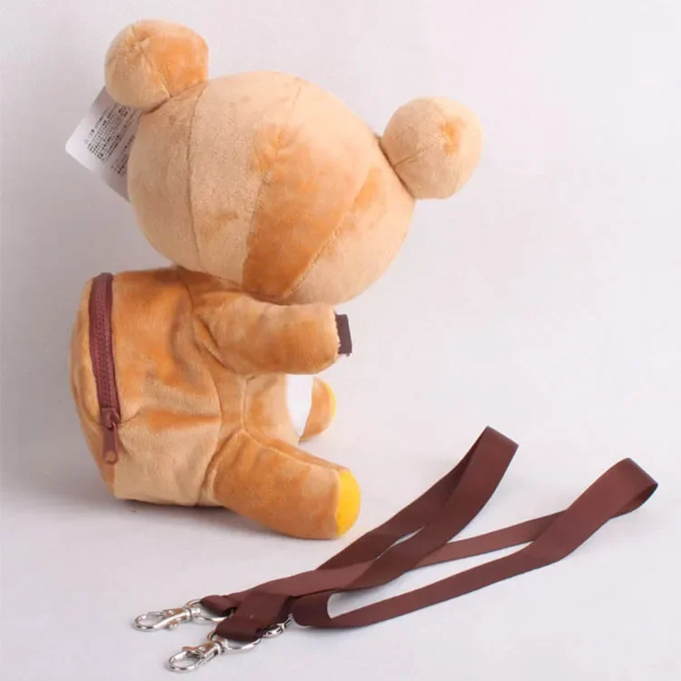 Bolso de peluche de oso Rilakkuma 3D de dibujos animados, bandolera de hombro para niñas adolescentes, bandolera pequeña Kawaii