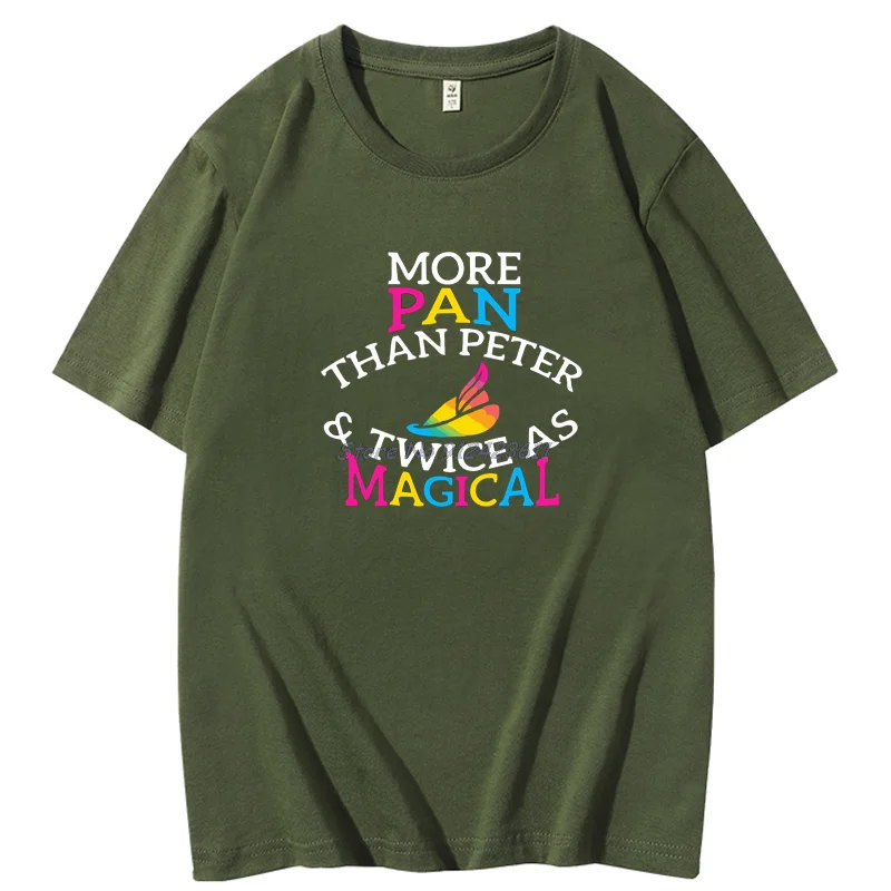 Funny graphic t shirts More Pan Than Peter Cotton T-shirt LGBTQ Pansexual Pride Gift Summer short sleeve t-shirts Men's clothing