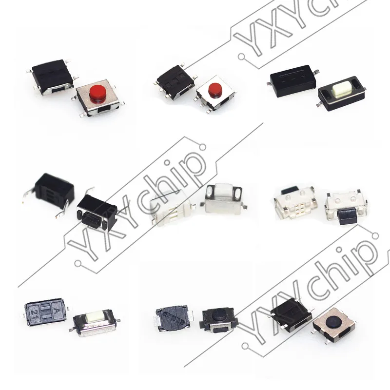 125/140PCS Tact Push Button Switch DIP SMD Micro Switch Kit 14Values 25Values Micro Push Buttons Touch Component Kit, for TV Toy