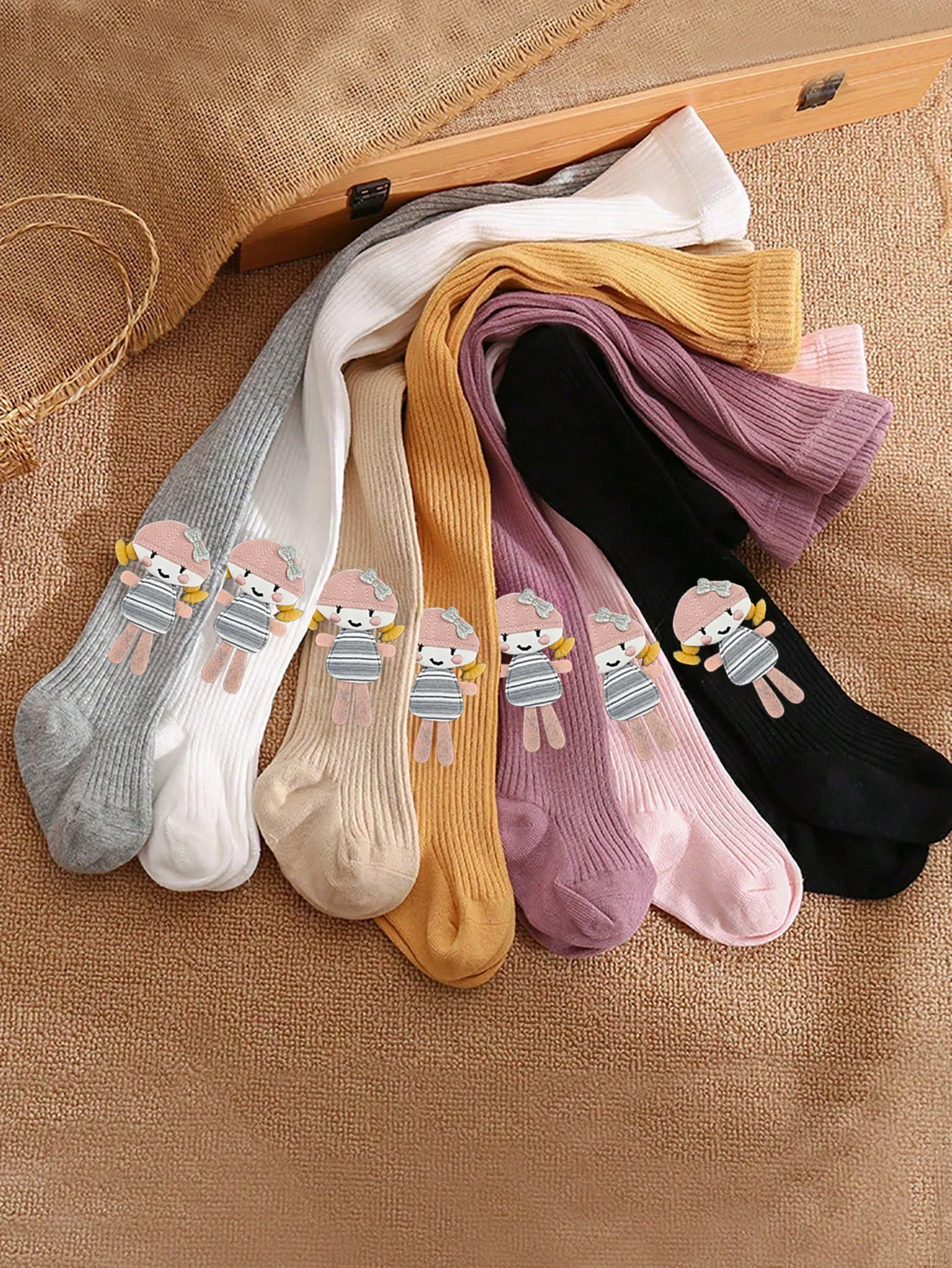 1 Pair of Cute Girl Decorative Fine Striped Tight-Fitting Pantyhose, Soft Cute Anti-Slip Leggings for Girls Aged 1-12 for Daily Wear