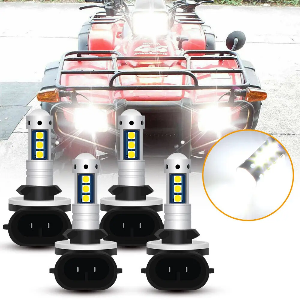 Winetis Fit ARCTIC CAT 400 500 650 700 Headlight HI/Lo Beam LED Light Bulbs Super Bright 6000K White