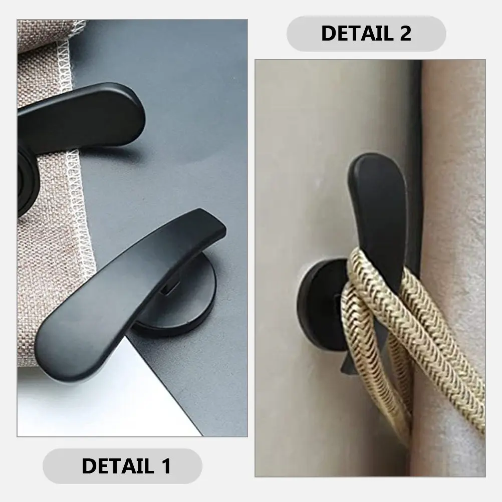 2Pcs Strong Aluminum Alloy Curtain Tieback Hooks Wall Mounted Drapery Holdbacks for Living Room Bedroom Wedding Decor Classical