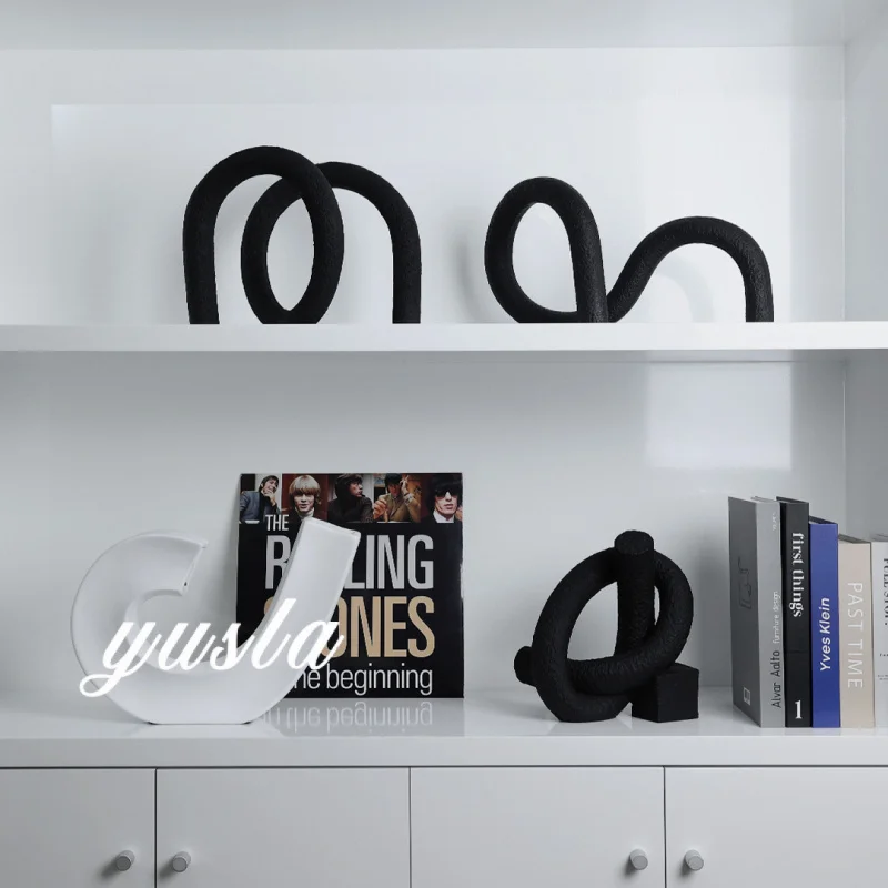 Simple modern French-style living room TV cabinet, dining room cabinet, model room bookcase