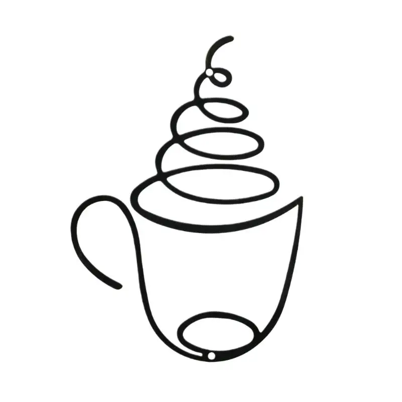 [E] 1PC Creative Coffee Wall Hangings Coffee Shop Decorations Interior Wall Decorations Wall Hanging Iron Paintings