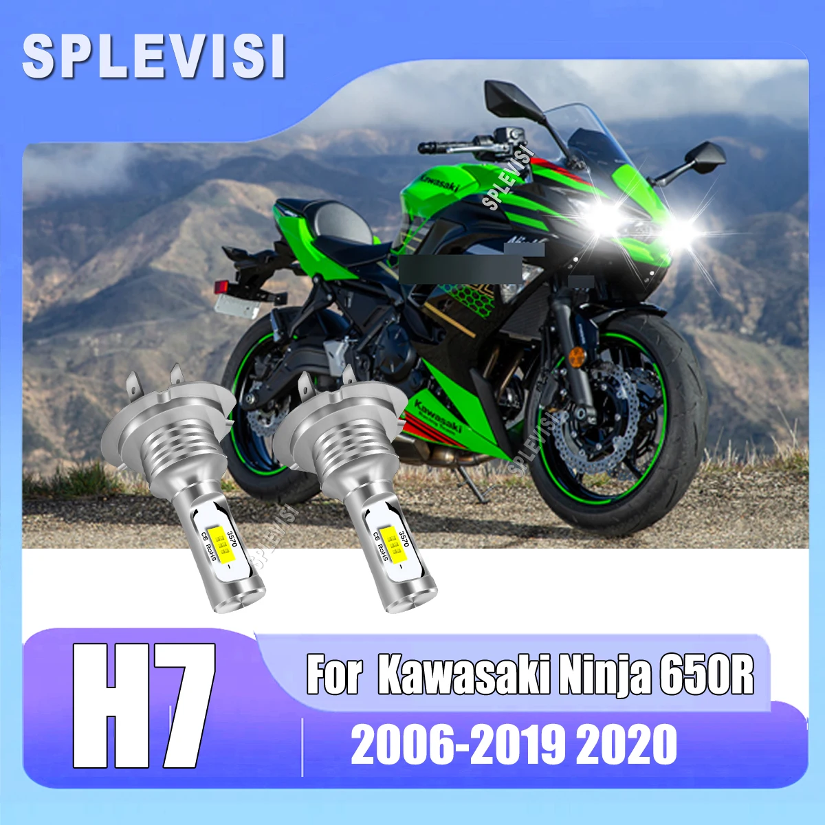 

H7 Motorcycle Led Headlight Bulbs - ensuring reliable lighting For Kawasaki Ninja 650R 2006 2007 2008 2009 2010 2011 2012-2020