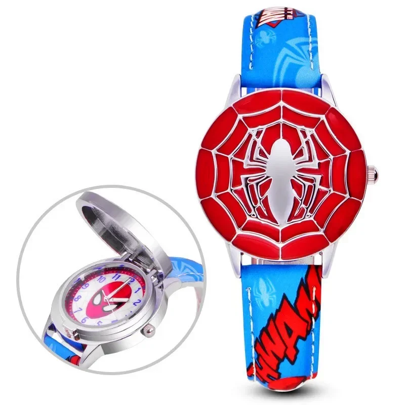 New Spider Watch for Kids Cartoon Animation Boy Quartz Watches Children Birthday Gift High Quality Child Clock Blue Wristwatch