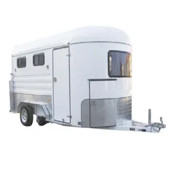 Angle Horse Load Trailer Truck with ADR Commercial Deluxe 2 Horse Trailer with Living Area