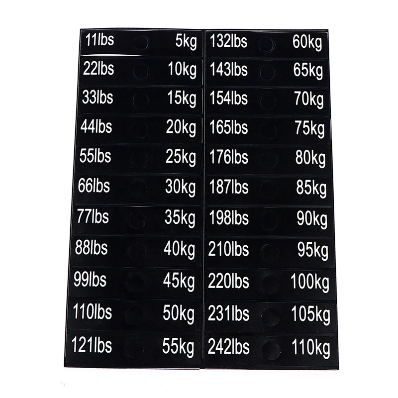 1 Sheet Weight Sticker Labels for Gym Equipment Accessories Power Equipment Label Numbers Sticker