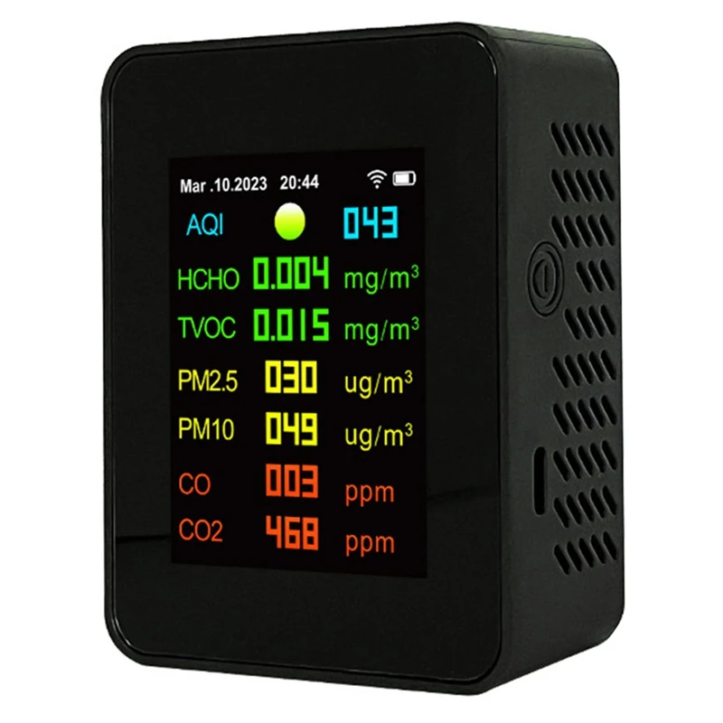 FULL-9 In 1 디지털 온도 습도 테스터 PM2.5 PM10 HCHO TVOC CO CO2 측정기 Wifi LCD