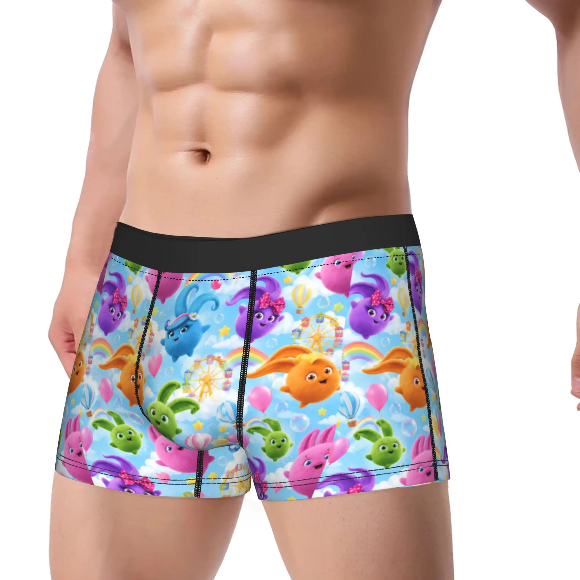 Sunny Bunnies Rainbow Balls Boxer Shorts  3D Pouch Underwear Trenky Customs Shorts Briefs Classic Men Panties Plus Size