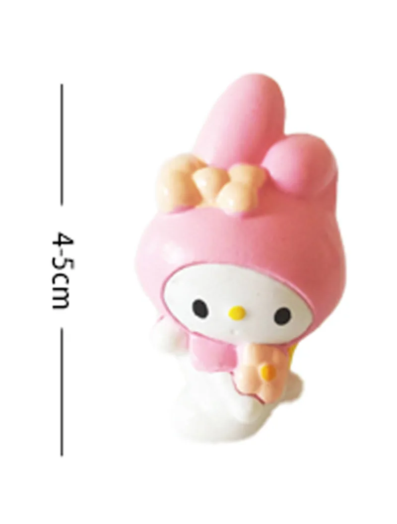 7Pcs Sanrio Hello Kitty Figurka Zabawki Anime Sanrio Bag Action Kuromi Figurka Model Ozdobna Dekoracja Zbieraj Zabawki Prezent Z Torbą