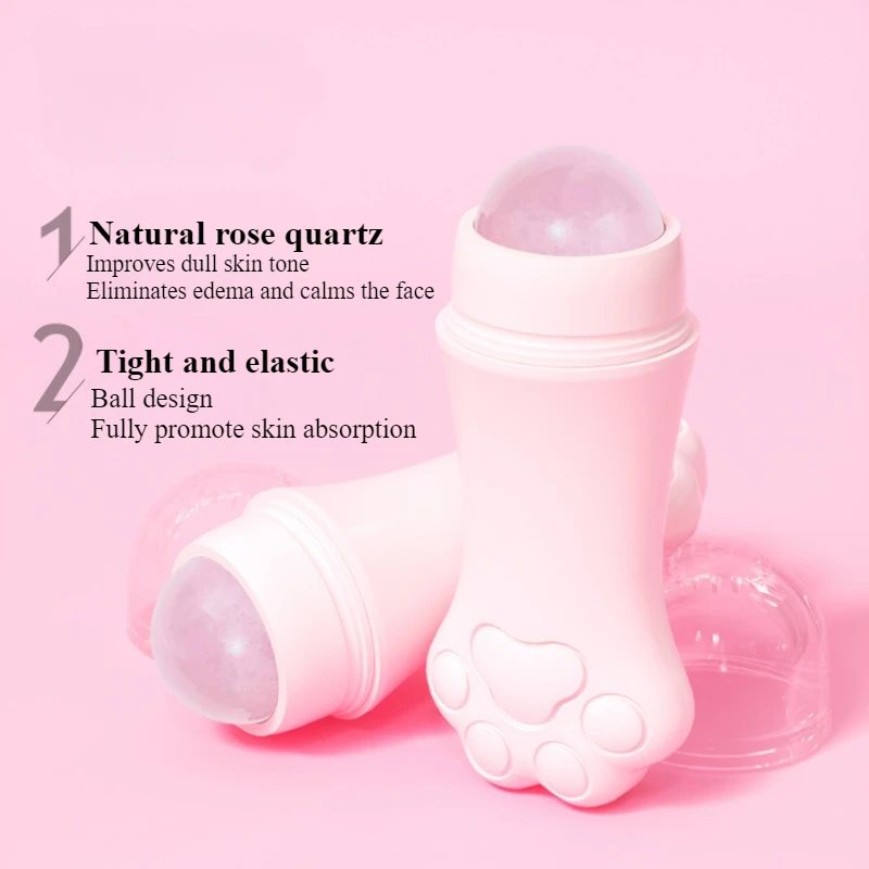 New Face Skin Care Tools Natural Rose Quartz Face Oil Absorbing Roller Volcanic Stone Oil Absorber Washable Jade Roller Massager