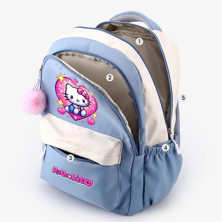 Mochila de Anime de Hello Kitty para mujer, morral Escolar para adolescentes, niños y niñas, Mochila de viaje suave