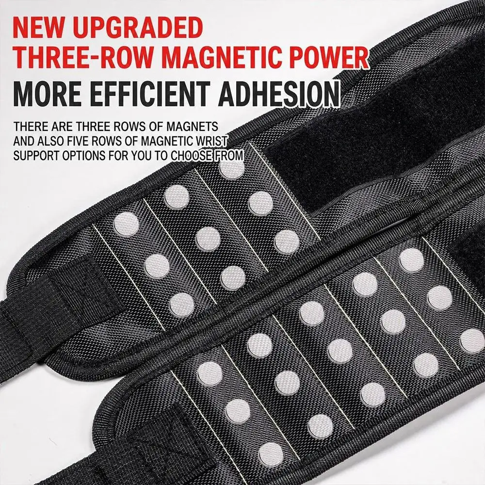 Oxford Cloth Magnetic Wristband Adjustable Portable Magnetic Tool Wristband Hook-and-Loop Closure Multi-Pocket Structure