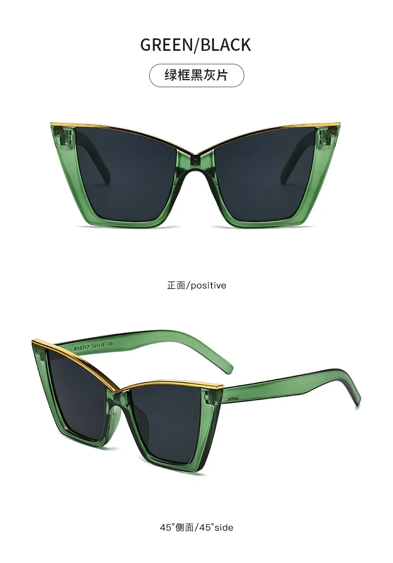 Cat-Eye-Sonnenbrille mit großem Rahmen, neuer Stil 2025, personalisierte Sonnenbrille, trendig und beliebt auf Instagram, modische Sonnenbrille – Detail 12