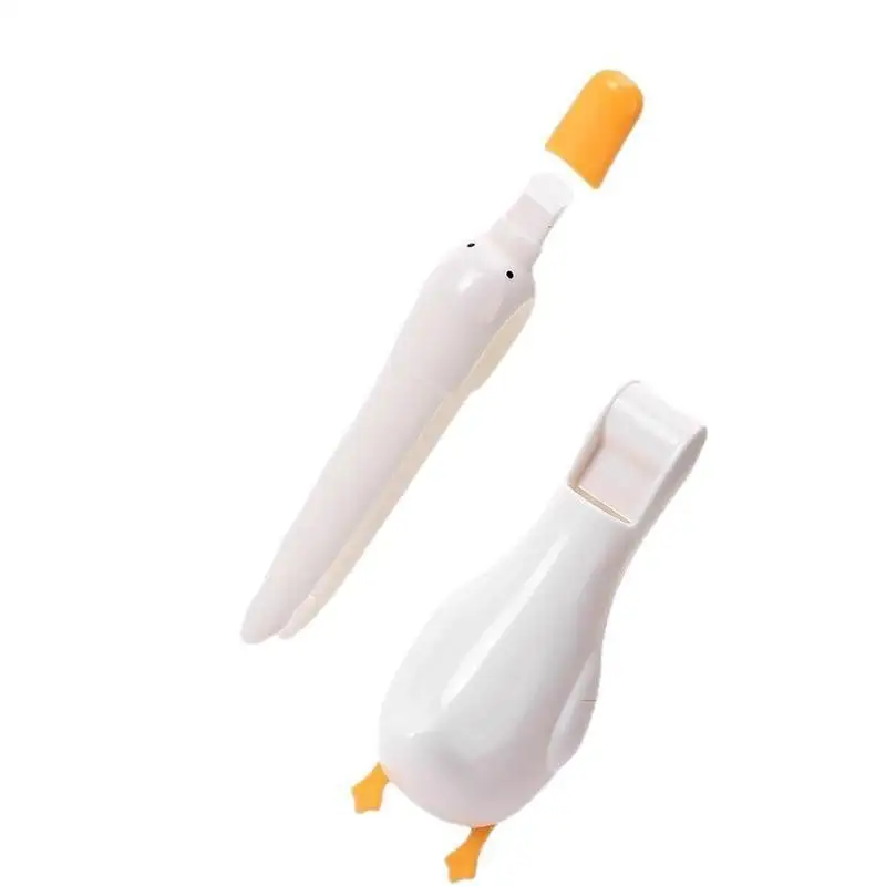 Dust Stain Removal Shovel With Drainage Hole Bathroom Cleaner Tool 2-in-1 Cute Duck Shaped Double-head Design Cleaning Clip
