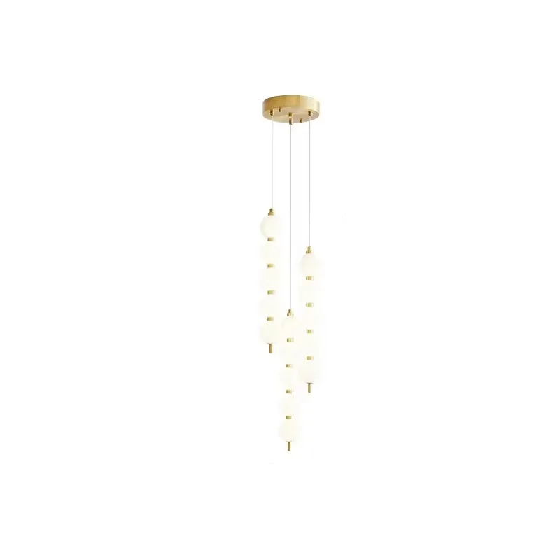 New All Copper Living Room Nordic Magic Bean Molecular Pearl Restaurant Pendant Light for Home Decoration