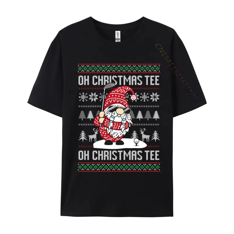 

Golf Oh Christmas Santa Gnome Golfer Ugly Christmas T-Shirts Tops Shirt New Coming England Style Cotton Men's Top T-Shirts