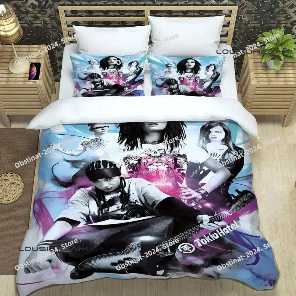 3D Tokio Hotel band Printed Bedding set Printed Duvet Cover Pillowcase Single Double Queen Super King Size Sets