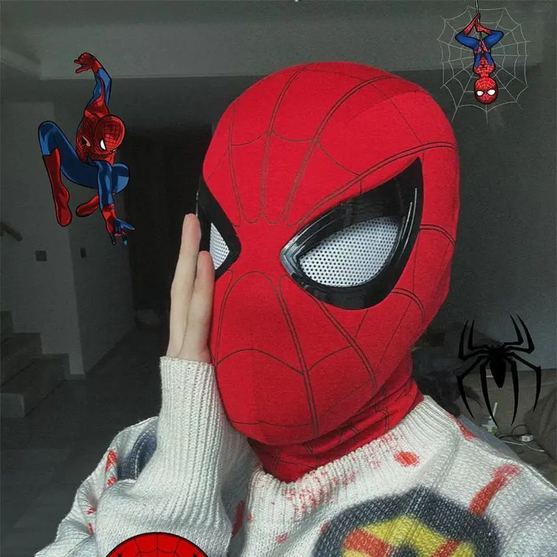 1:1 Spider‑Man Helmet Mask with Movable Eyes,Cosplay Roleplay Mask,Halloween Party Dress‑up Prop,Collectible Toy Gift view 4
