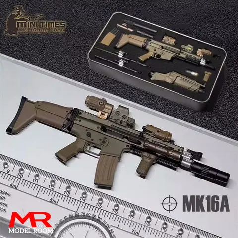 mini times toys 1/6 MK16 MK17 MP7 HK416 Model Plastic Weapon Scene Accessories Toy for 12'' Soldier Action Figure Body Dolls