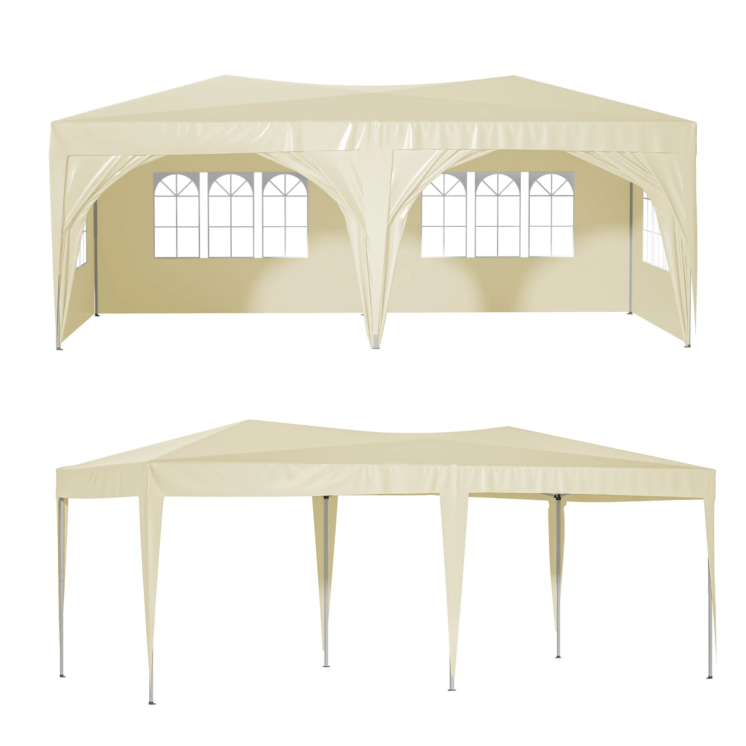 

10'x20' Pop Up Canopy Tent with 6 Sidewalls, Ez Pop Up Outdoor Canopy for Parties, Waterproof Commercial Tent with 3 Adjustable